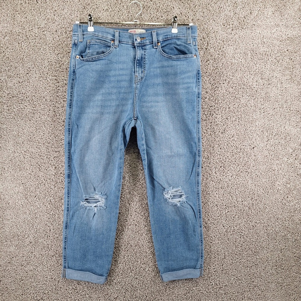 Signature Levis Jeans Womens 10 (Fits 33x24) Med Wash Heritage Boyfriend Cuffed